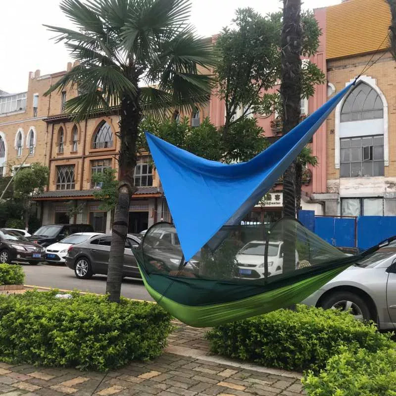 Camping Mosquito Net Hammock Package with waterproof canopy and durable nylon hammock