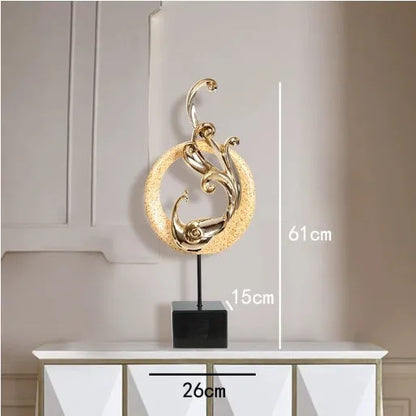 European-style phoenix ornament craft in synthetic resin with intricate detailing, available in festive red, rose gold, or elegant silver finishes