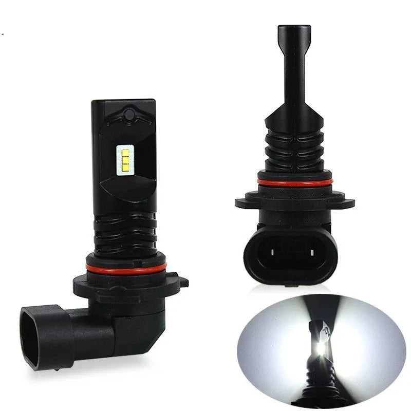 9005/9006 CSP LED automotive fog light bulb with aviation aluminium housing and six white LEDs
