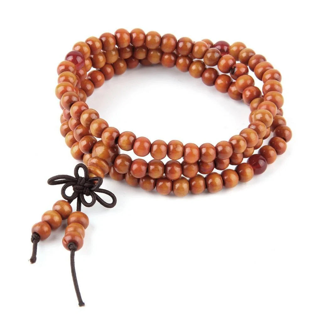 Natural Sandalwood Buddhist Meditation 108 Beads Bracelet for spiritual and stylish living