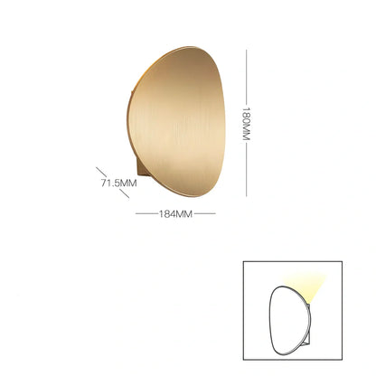 Round white wall lamp with aluminium body and plexiglass shade for bedroom or balcony lighting