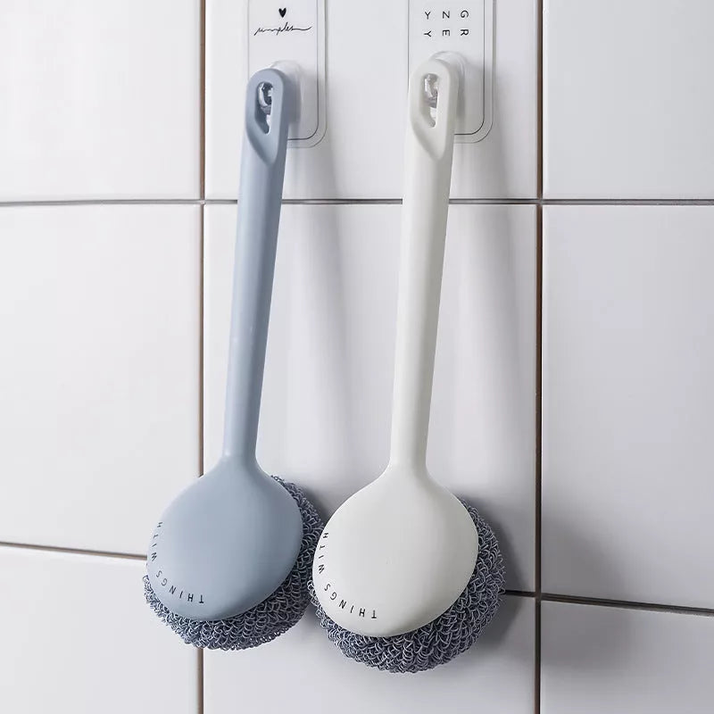 Nano Cleaning Scrubber Set with white and blue handles for kitchen decontamination