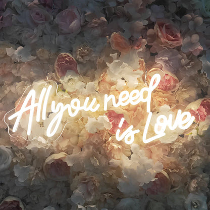 LED neon bedroom sign with warm white lighting measuring 580x230mm with acrylic housing