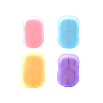 Disposable hand soap sheets in various colors, perfect for on-the-go hand washing and cleanliness