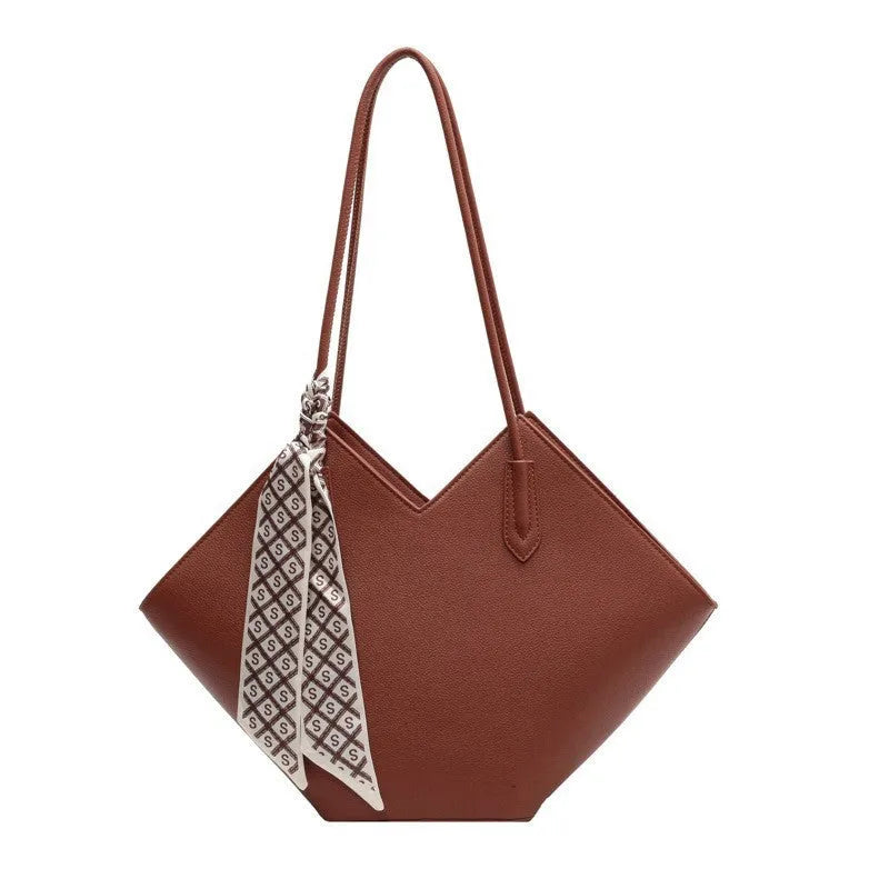 Women's fashion shoulder bag with 43cm width and sandwich pocket design in eight colour options including beige, black, brown, coffee, gray, green, khaki, and yellow