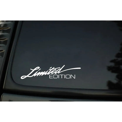 Reflective plastic bumper sticker measuring 16cm by 3.8cm with British English text