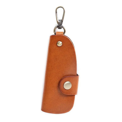 Handmade genuine leather car key storage bag in black, brown, coffee or purplish red