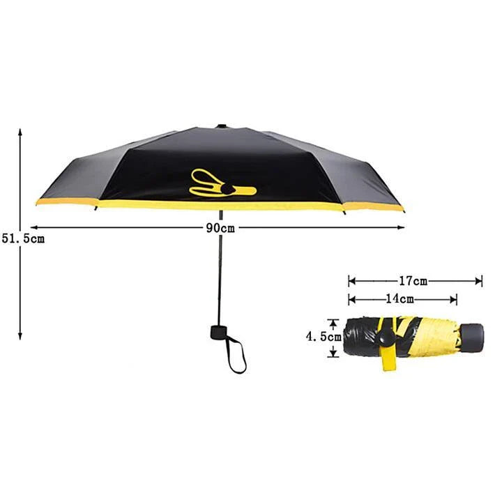 Compact and portable mini umbrella with aluminum alloy frame and polyester fabric in various vibrant colors