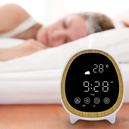 Black round smart WiFi aroma diffuser with 1-litre tank for 30 square metre humidification