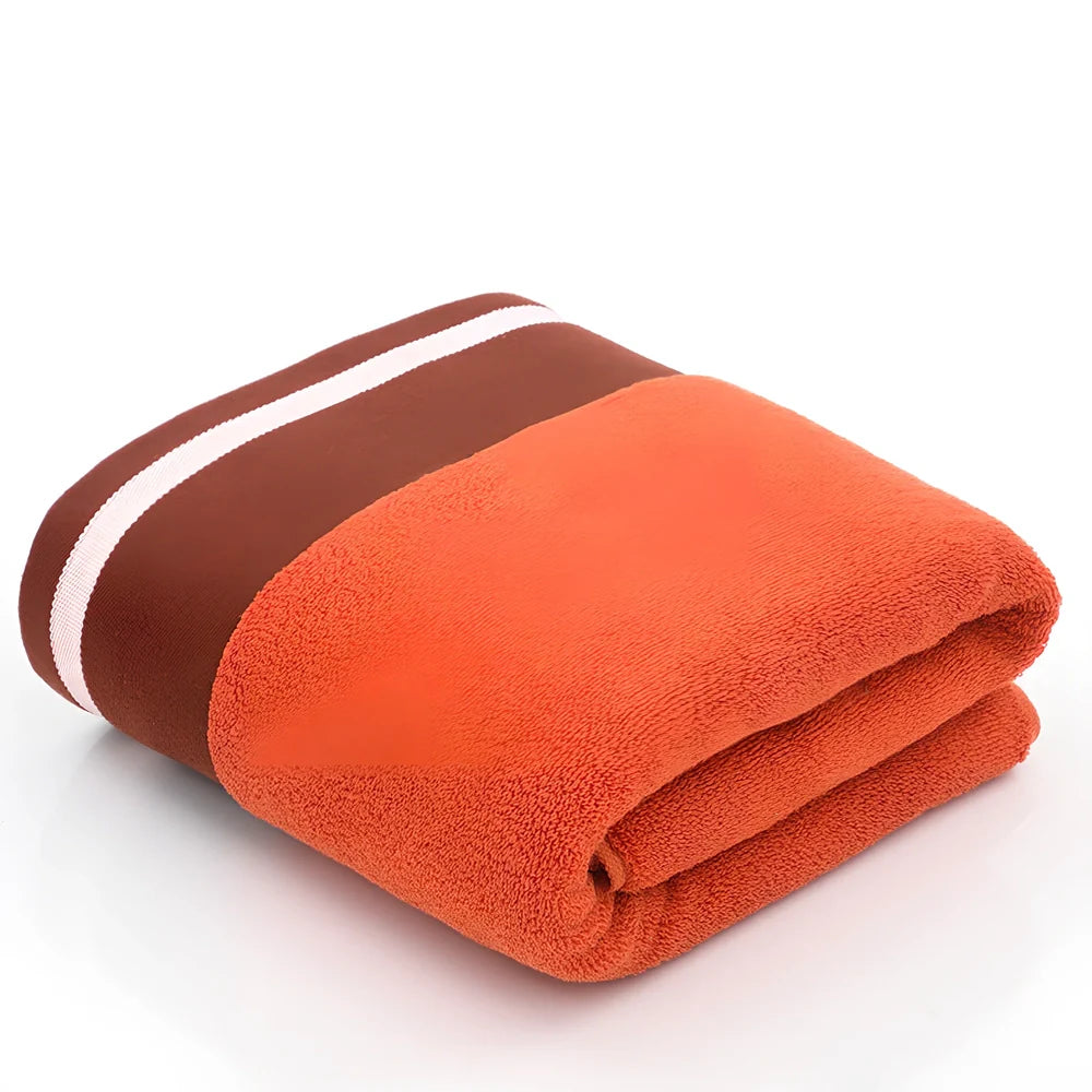 70x140cm cotton bath towel in blue, 32 strands pure cotton, 400g absorbent weight for drying