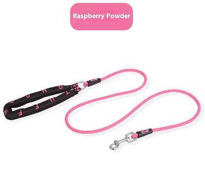 Polyester dog leash 150cm long in pink green purple or raspberry powder with hand holding rope