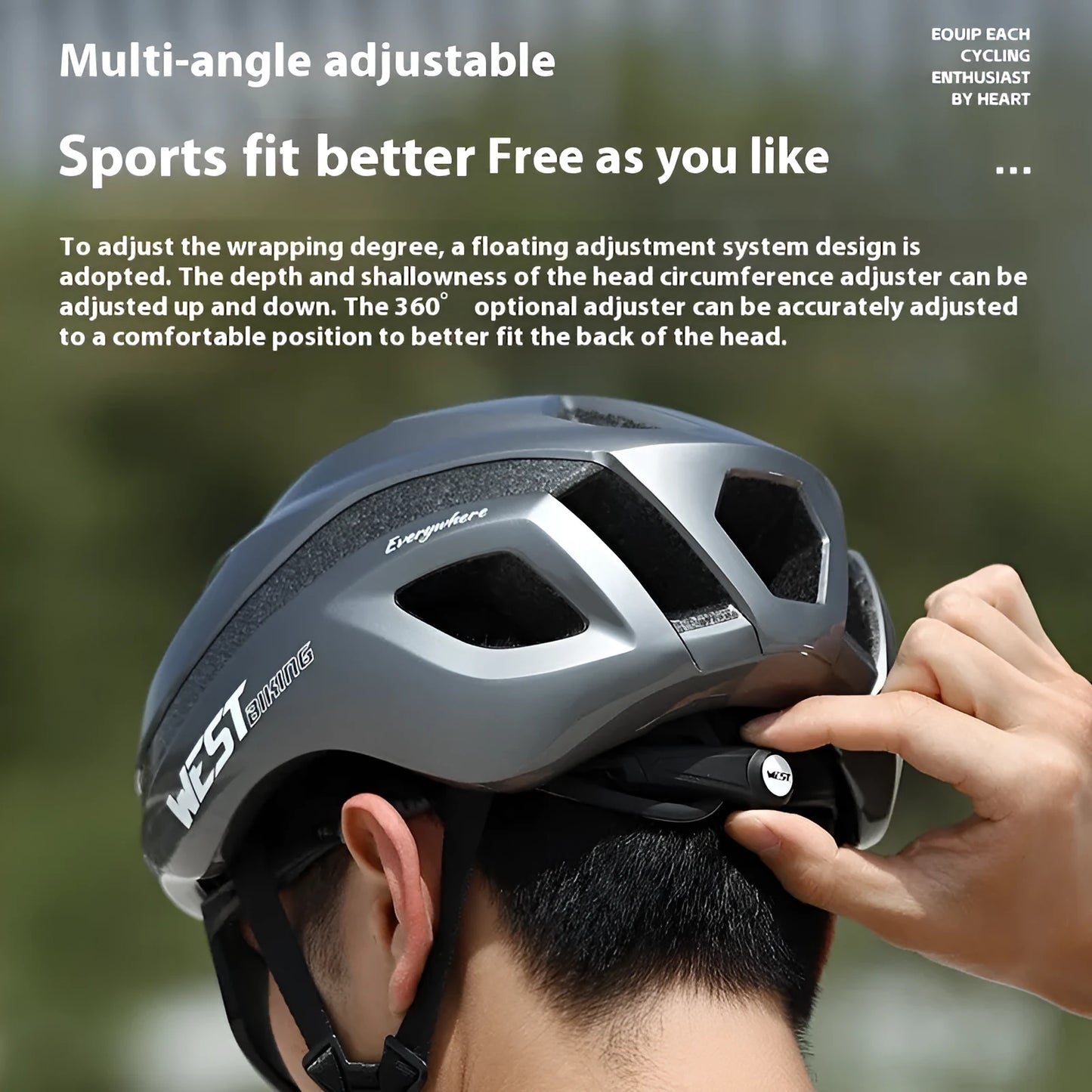 Adult road bike safety helmet in multiple colours with adjustable 58-61cm fit