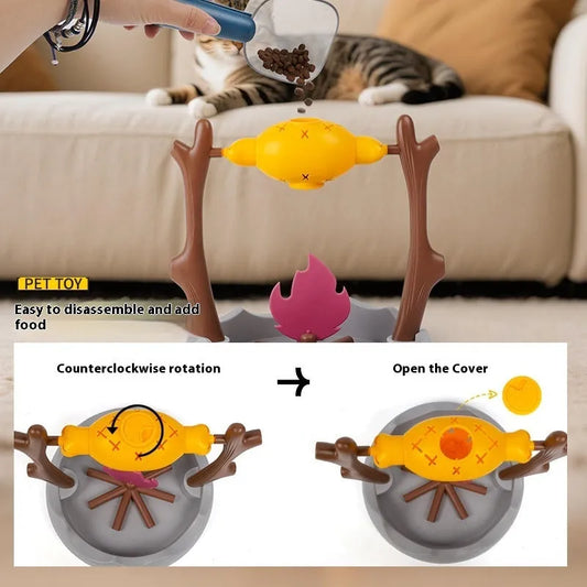 30x30x29cm cat toy with tumbling design that dispenses treats through motion, constructed from ABS PP TPR materials