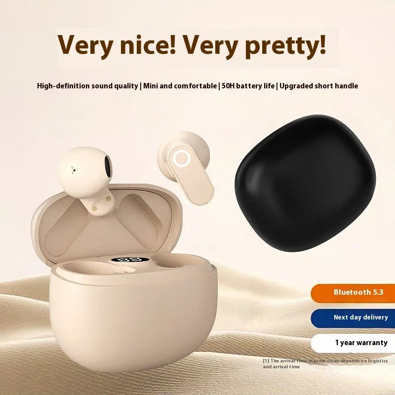 Sports Ear Hook Bluetooth Headset with 4-8 Hour Battery Life, Noise Reduction, Call and Music Function, In-Ear Plastic Design, Black Skin Colour or Violet