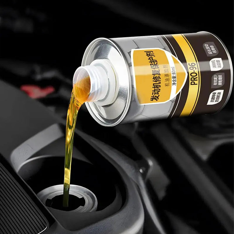 Automobile engine oil additive for reducing wear and friction, containing a 60ml concentrated anti-wear formula to improve oil film strength and engine protection.