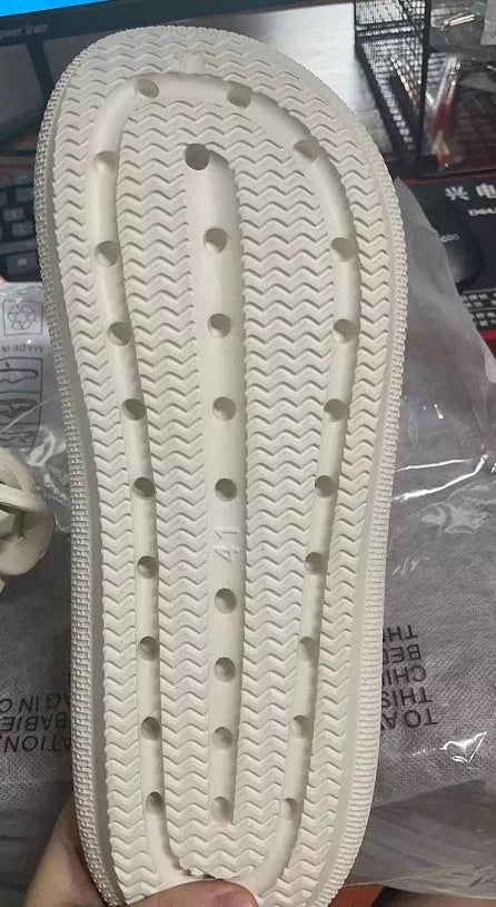 Lightweight EVA indoor home slippers in black, gray, and white