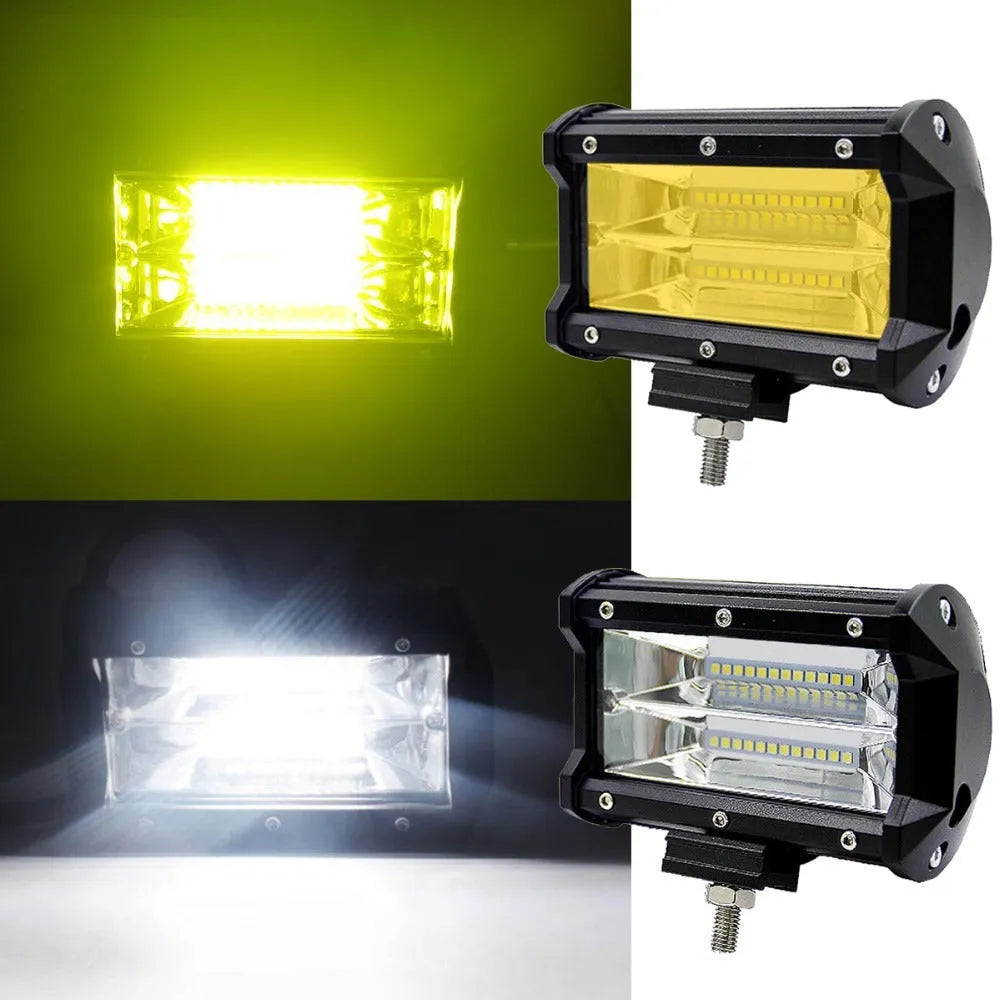 5-inch black LED work lamp for off-road vehicles with 24 LEDs and bracket mount