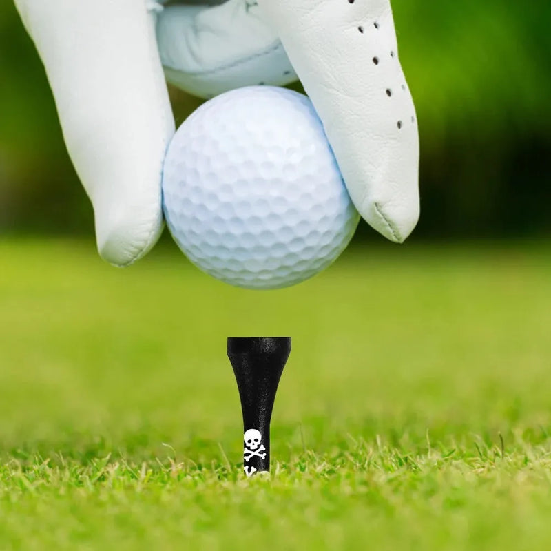 Golf accessories black bamboo spike dowel pins for golf and other ball games with 70mm and 83mm specifications in a 10-piece pack
