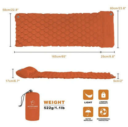 Cozy inflatable camping mattress with honeycomb design, perfect for outdoor adventures and comfortable sleep under the stars