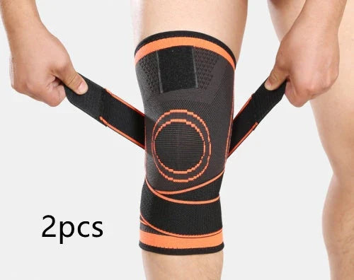 Durable sports knee brace with premium materials, 3D weaving technology, and customizable pressure belt design for active lifestyles