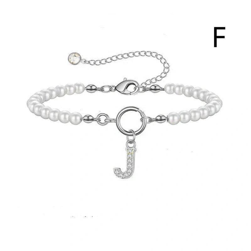 2024 fashion initial pearl bracelet for women with toggle clasp