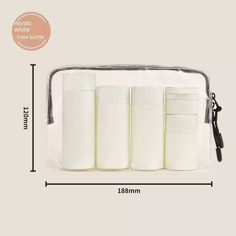 Travel Portable Filling Set Lotion Bottle in acrylic/PMMA, available in white, pink, gray, and green