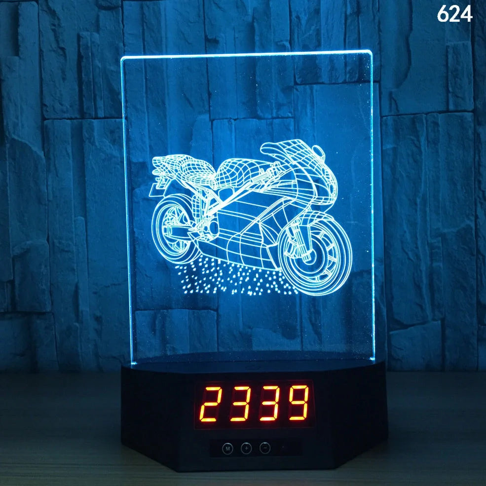 Blue dolphin-shaped table lamp with glowing 3D design and remote control on wooden surface