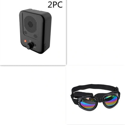 Ultrasonic anti-barking device for dogs with automatic 50-foot detection, suitable for outdoor mounting