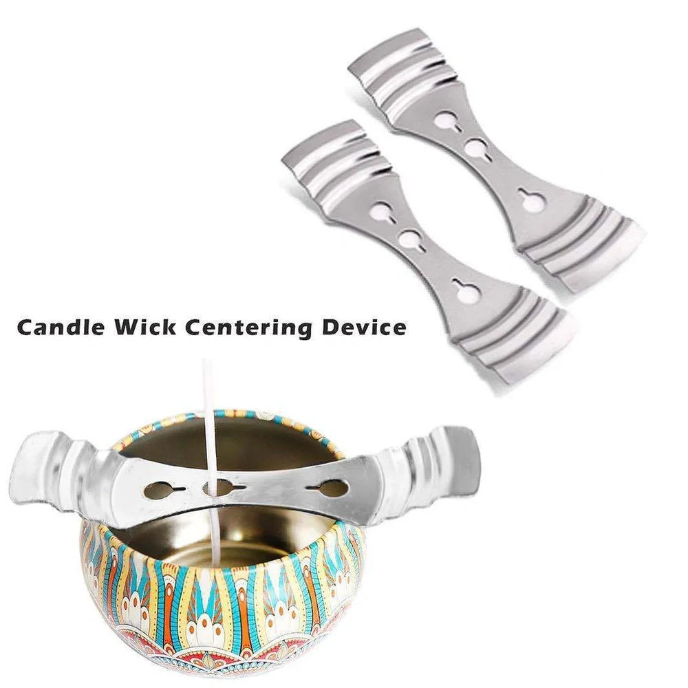 DIY candle making kit with metal pouring pot, beeswax blocks, and scented jars for Christmas candles