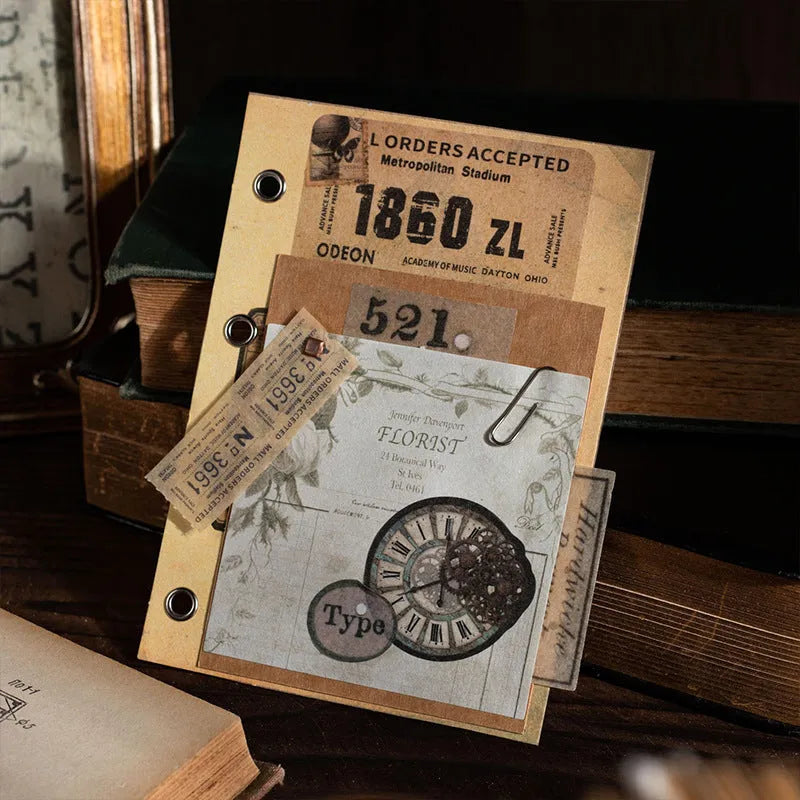 Retro double-layer notebook decorative card suit in paper brick shape measuring 10cm x 15cm with six colour options