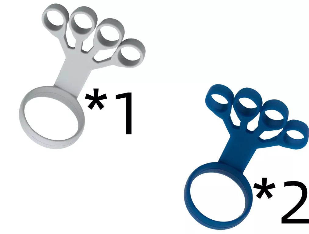 Silicone Wrist Tensioner for finger and wrist strength exercises in black, gray, and sapphire blue