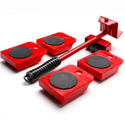 Versatile furniture lifter tool kit with 4 mover pads for easily moving heavy couches, bookcases, refrigerators, and other large household items