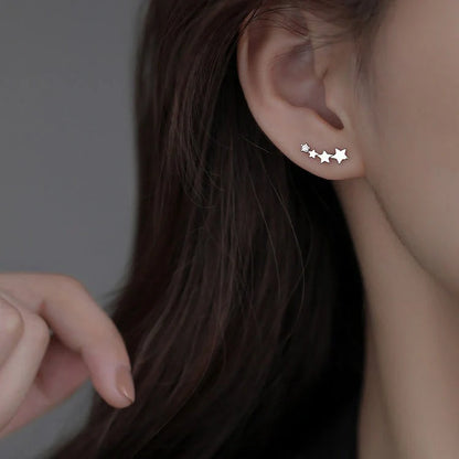 Luxury frosty geometric stud earrings for women in gold and silver finishes