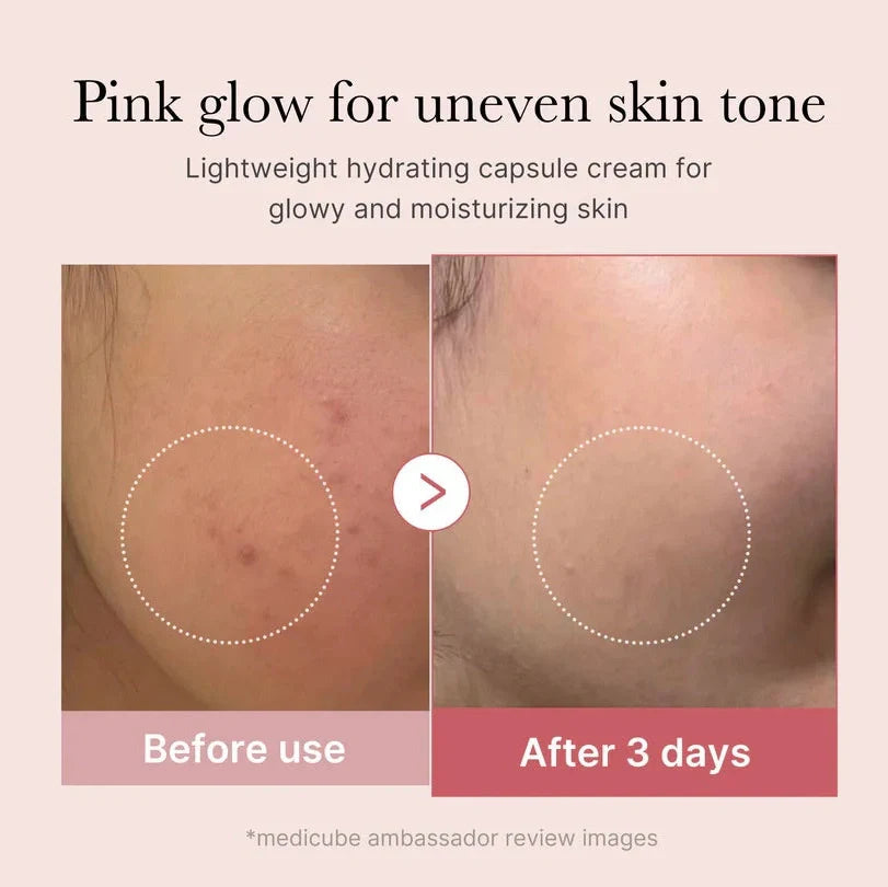 Pink collagen capsule cream with pearl extract in 50ml packaging