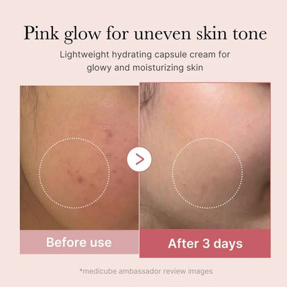 Pink collagen capsule cream with pearl extract in 50ml packaging