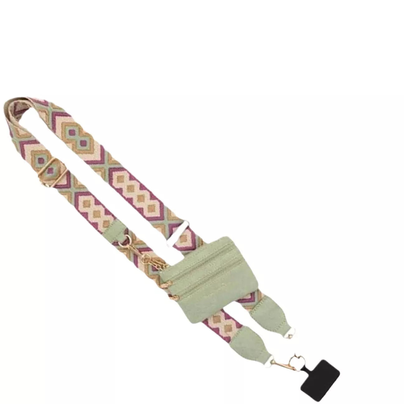 Adjustable mobile phone lanyard with zipper bag in multiple colors