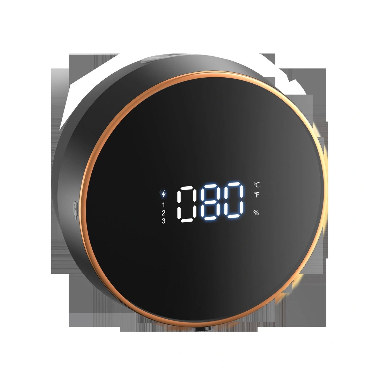 Automatic induction hand sanitizer machine in elegant white and obsidian black with LED temperature display