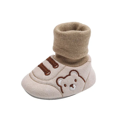 Baby cloth shoes in pink, blue, or khaki with non-slip sole, indoor toddler shoes, inner lengths 11cm to 13cm