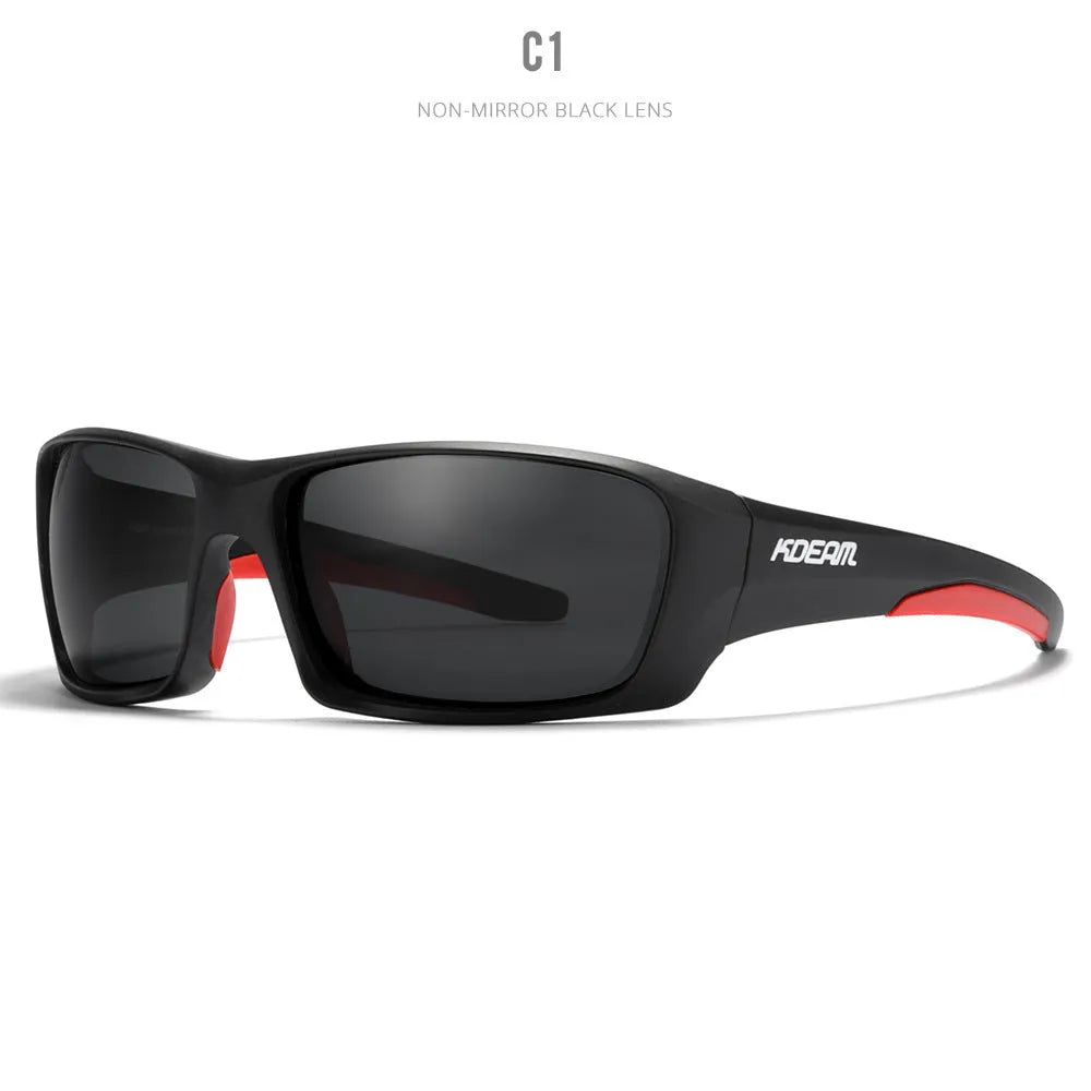 Ultralight polarised sports sunglasses with TR90 frame and TAC lenses in multiple colour options.