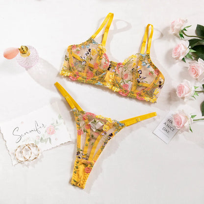 Women's floral underwear bikini set in pure desire style with multiple colour options