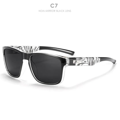 Men's polarised sunglasses with TAC lenses and PC frame in a selection of eight colours for outdoor use.