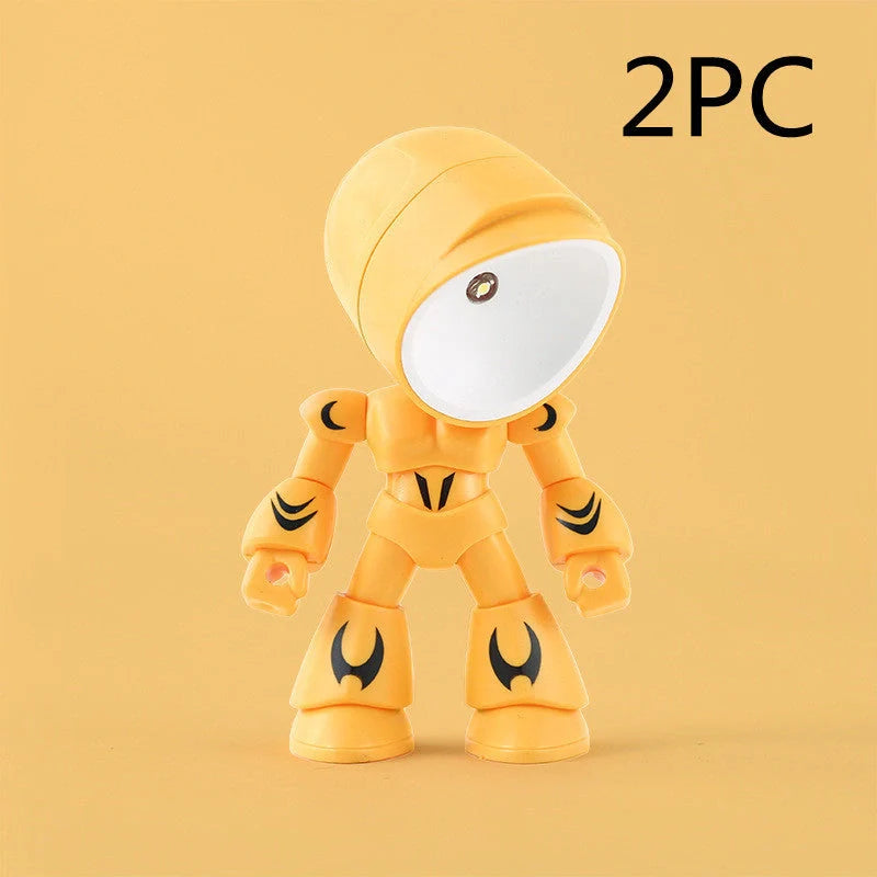 Mini LED Hero Robot Table Lamp with adjustable arms and 360° rotating head in various colors