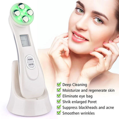 EMS radio frequency beauty instrument for skin rejuvenation, compact design with 10W power