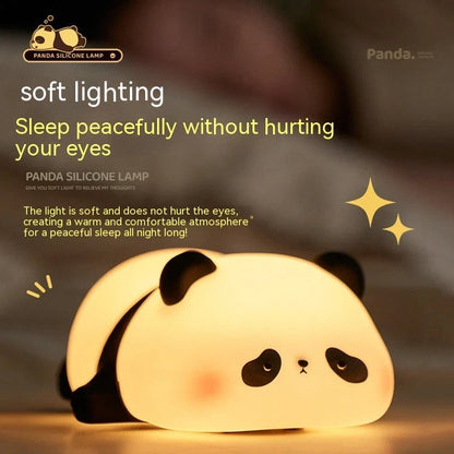 Adorable panda-shaped night light with soft, adjustable warm white LED glow