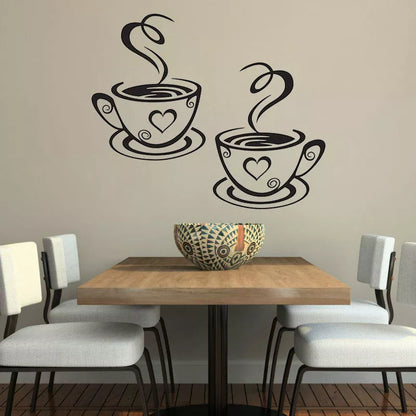 Cup Coffee Removable Wall Sticker Decorative Painting - Multi-color Design