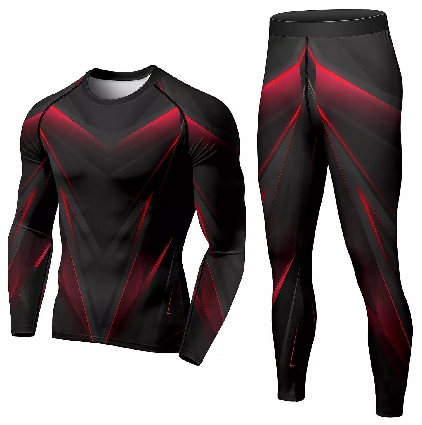 Men's winter compression tracksuit in dazzling colors for running and fitness