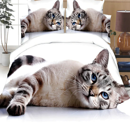 Brushed 3D floral pattern four-piece bedding set with quilt cover, sheets, and pillowcases in blue colour