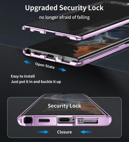 S24Ultra magnetic mirror phone case in multiple colours with peep-proof design and universal magnetic suction