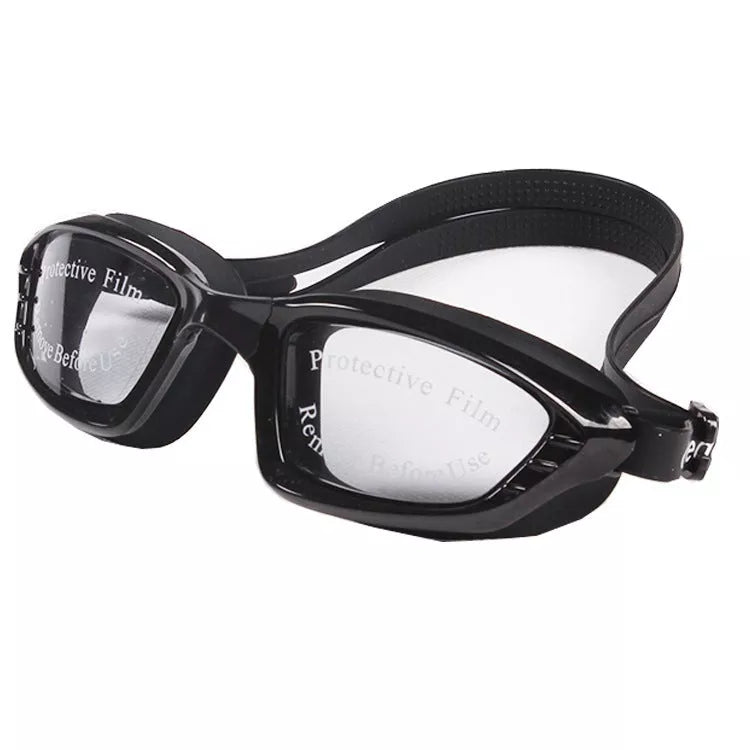 Adjustable waterproof swimming glasses with UV and fog protection in multiple colors