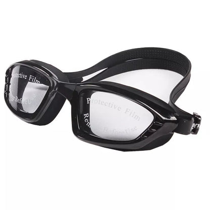 Adjustable waterproof swimming glasses with UV and fog protection in multiple colors
